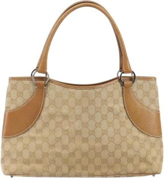 Gucci Pre-owned Handbags, female, Beige, Size: ONE SIZE Pre-owned Canvas Handbag