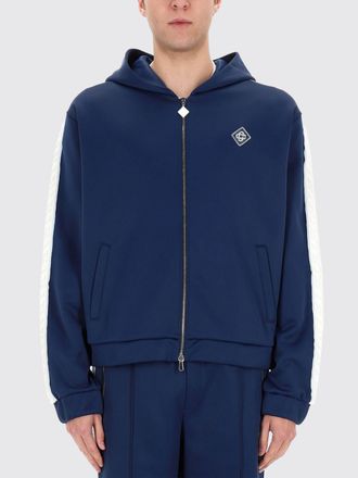 Casablanca Felpa con cappuccio e zip in jersey con motivo monogram