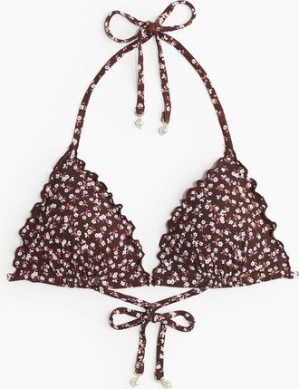 H&M Push-up Triangel-Bikinitop - Brown