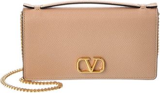 Valentino Vlogo Leather Wallet On Chain