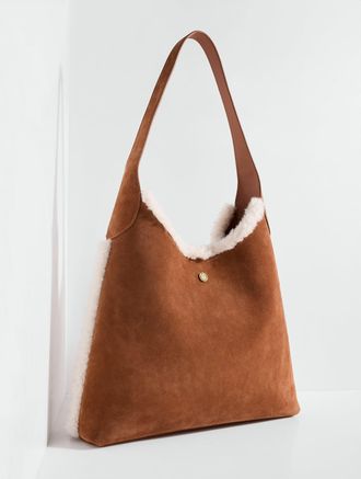 Talbots Hayden Suede Large Hobo Bag - Cognac - 001 Talbots
