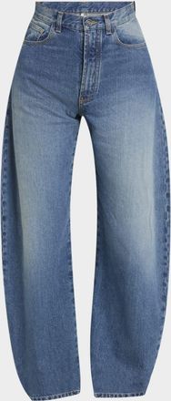Alaia Mid-Rise Wide-Leg Barrel Jeans