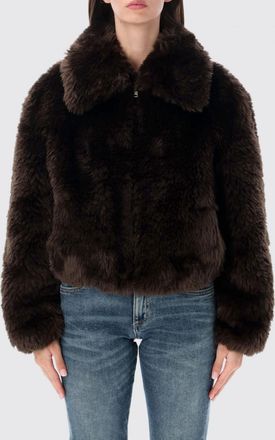 Stand Studio Short Faux-Fur Jacket with Zip Closure