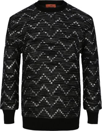 M Missoni Zig-Zag Crewneck Pullover Sweater