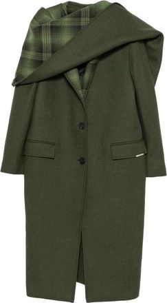 The Attico Scarf-detail Check-pattern Coat