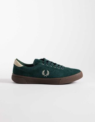 Fred Perry Tennis - Sneakers in pelle scamosciata verde scuro con logo
