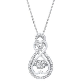 MAX + STONE Dancing Diamond Infinity Hearts Pendant Necklace (0.25 cttw., H-I, SI1-SI2) 18 in 925 Sterling Silver