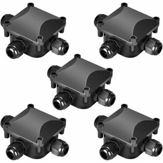 OEM Juego De 5 Cajas De Conexiones Impermeables Ip68 De 230 V, Color Negro -crezuo