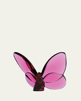 Baccarat 2.5 Lucky Crystal Peony Pink Butterfly