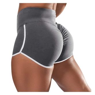 Generic Workout Shorts For Women, Booty Shorts Plus Size, Fashion White Piping Short-Pant Casual Scrunch Bum Short Trousers High Waisted Slimming Hot Pants Se