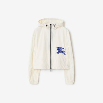 Burberry Cropped Nylon Hooded Jacket, Size: XXS