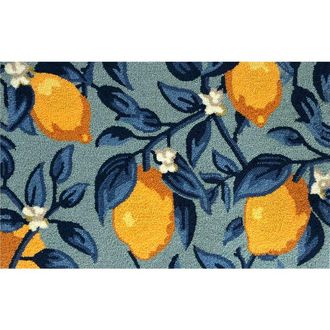 R16 Home Lemon Vine Door Mat in Aqua White at Nordstrom Rack, Size 30X48