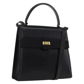 Ferragamo Pre-owned Handbags, female, Black, Size: ONE SIZE Pre-owned Leather Handbag