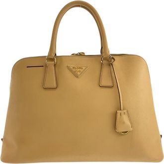 Prada Saffiano Leather Triangle Logo Tote