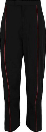 Ferragamo Mens Contrasting-Trim Straight-Leg Track Pants In Black