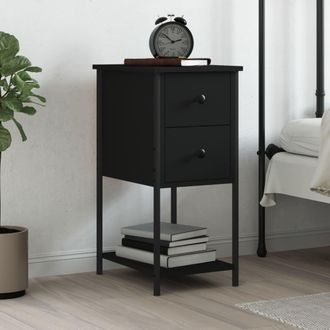 vidaXL Mesita De Noche Madera De Ingenier&iacute;a Negro 32x42x70 Cm Vidaxl