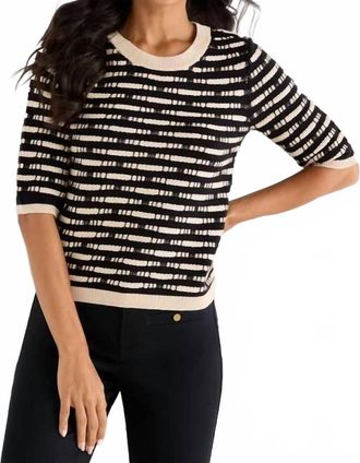 Nic+Zoe Atelier Crewneck Sweater In Black Multi