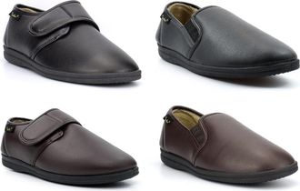 Generic Mens Slip On Slippers Mens Touch Fastening Slippers Size 12 Dr Chris Slipper Size 10 Dr Christof Slipper Faux Leather Upper Fleecy Warm Lining Carpet 
