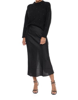 Pinch Design Rhinestone Studded Midi Skirt In Black