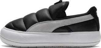 Puma (WMNS) PUMA Suede Mayu Slip-on Shoes Black/White 383827-01