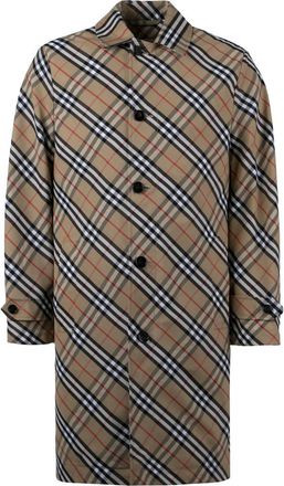 Burberry Beige Check Car Coat