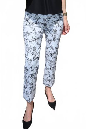 Elliott Lauren Tropic Toile Pull-On Pants In Black/ White