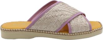 Hogan Raffia And Leather Sandals