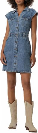 Kut from the Kloth Ruth Denim Mini Dress In Smiling Wash