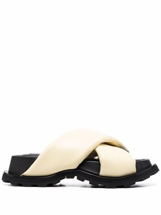 Jil Sander padded leather sandals - women - Leather - 34 - Yellow