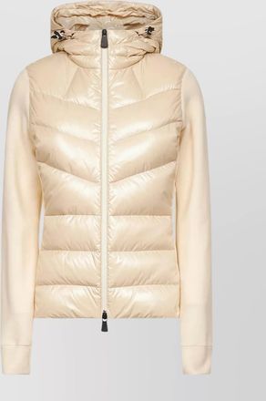 Moncler hooded nylon cardigan fleece sleeves