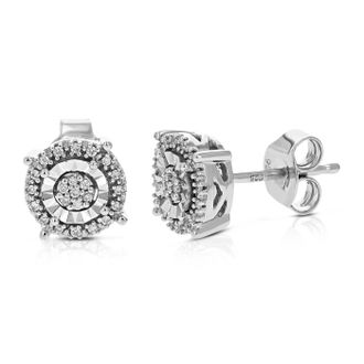 Vir Jewels 1/10 cttw Lab Grown Diamond Composite Earrings in Sterling Silver With Push Backs For Women