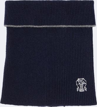 Brunello Cucinelli Scaldacollo in cashmere con logo