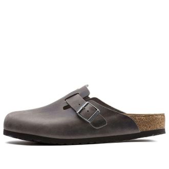 Birkenstock Boston Soft Footbed Oiled Leather Sandals Iron 1013255