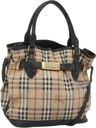 Burberry Pre-owned Capel Tote Bag - Dames - Vintage Handtas - Beige - ONE Size - Leer - Vintage