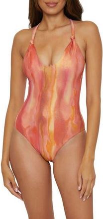 BECCA by Rebecca Virtue Solar Energy One-Piece Swimsuit in Orange Multi at Nordstrom Rack, Size Medium