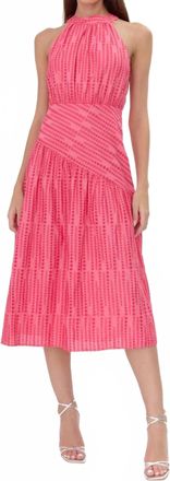 Adelyn Rae Sophie Halter Midi Dress In Pink