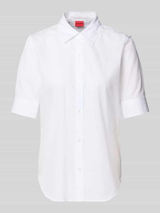 HUGO BOSS Hemdbluse mit 1/2-&Auml;rmel in Weiss, Gr&ouml;&szlig;e 32