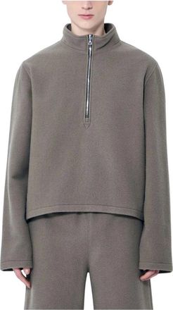 Rier Sudadera de Lana y Forro Polar con Media Cremallera - Sweatshirts & Hoodies - Hombre - Marr&oacute;n - L