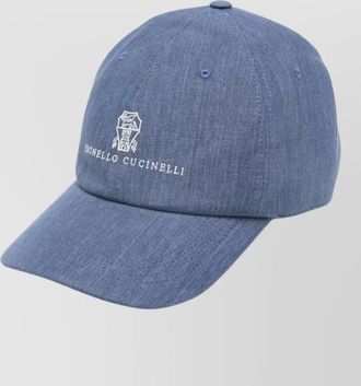 Brunello Cucinelli logo baseball hat curved brim design