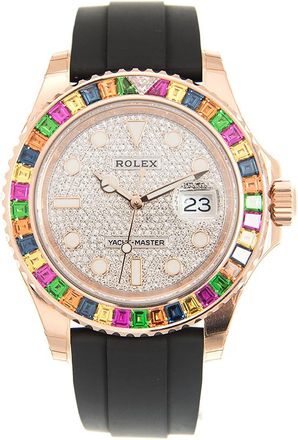 Rolex Pre-owned Rolex Yacht-Master Diamond Diamond Set Dial Mens Watch 116695 SATS