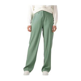 Minus Broeken, Dames, Groen, M, Groene Straight Leg Broek Livina