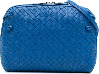 Bottega Veneta Pre-owned Womens Loop Camera Crossbody Bag - Blue Leather - One Size