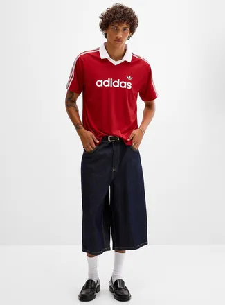adidas Mens Adicolor pinstripe soccer polo