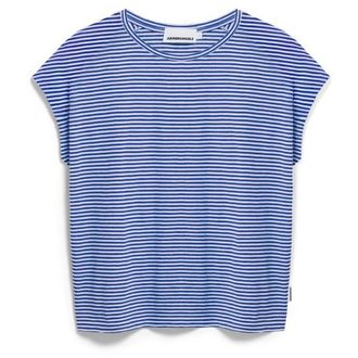 Armedangels Slub Jersey Stripe T-Shirt f&uuml;r Damen | blau/lila