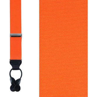Trafalgar Store Phoenix 38mm Grosgrain Non Stretch Ribbon Button End Suspenders in Pumpkin at Nordstrom