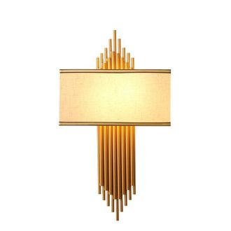 OEM Chalette - Aplique 65cm, 2xe14, Pintado Oro Claro + Pantalla Blanca