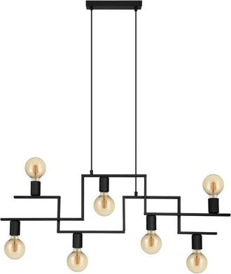 Eglo Eglo - Fembard 7 Lamp Straight Bar Pendant Ceiling Light Black