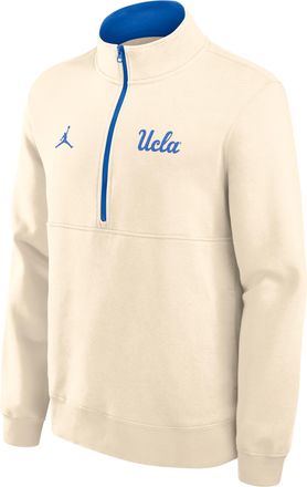 Nike Mens UCLA Primetime Primary Logo Jordan Brand College 1/2-Zip Crew in Brown | 0JJW0C3HUCL-G24