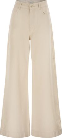 Max Mara Weekend Maxmara Wkdcanneti katoenen denimjeans met wijde pijpen