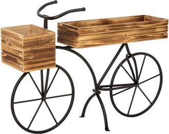 Wanderlust Deco Carro macetero de madera marr&oacute;n 80x21,5x48 alt. cm